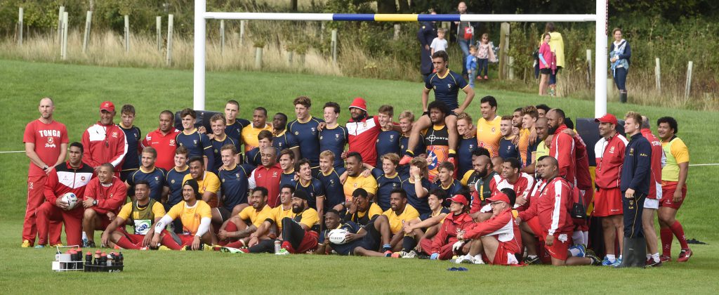 Tonga train at Cranleigh School ahead of the 2015 Rugby World Cup