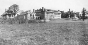 The Connaught Block and Speech Hall 1929, shortly after they were completed at the end of June